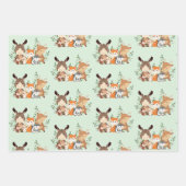 Grünholzpapier für niedliche Waldtiere Geschenkpapier Set (Vorderseite 3)