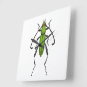 Grünkäfer Quadratische Wanduhr (Winkel)