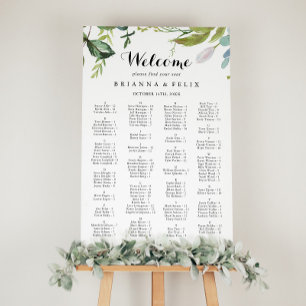 Grünkalligrafie - Alphabetische Sitzkarte Poster