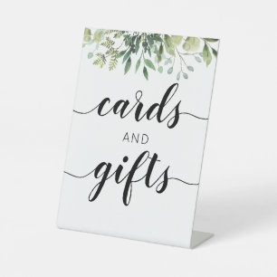 Grünkalligrafie Hochzeitskarten und Geschenkgutsch Sockelschild