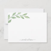 Grünkalligrafie Personalisiert Stationery Mitteilungskarte (Vorderseite)