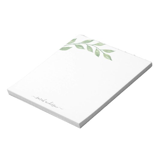 Grünkalligraphie Personalisiert Notizblock (Rotiert)