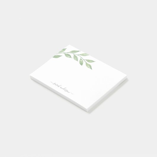 Grünkalligraphie Personalisiert Post-it Klebezettel (angewinkelt)