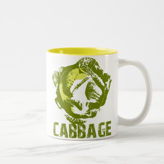 Grünkohl-Pop-Kunst-Tasse Zweifarbige Tasse (Rechts)