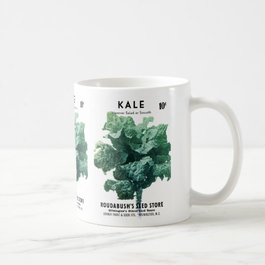 Grünkohl-Samenpackungsetikett Kaffeetasse (Rechts)