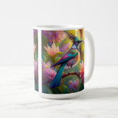Grünköpfiger Jay-Fantasievogel Kaffeetasse (VorderseiteRechts)