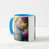 Grünköpfiger Jay-Fantasievogel Tasse (Vorderseite Links)