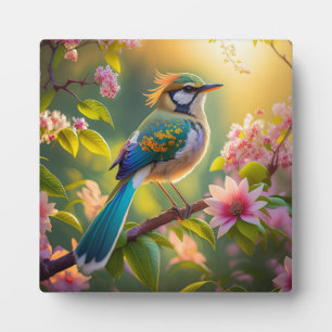 Grünköpfiger Teal Flügel Fantasy Vogel Fotoplatte