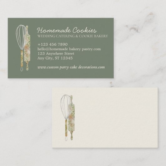 Grünkörbe Creme Leere Note Koch Visitenkarte (Vorne/Hinten)