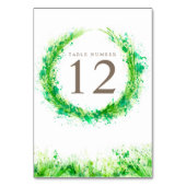 Grünkranz Aquarell Tischnummern (Rückseite)