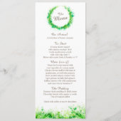 Grünkranz Aquarellkunst Menü Menükarte (Rückseite)