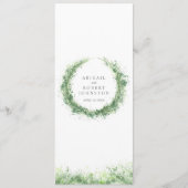 Grünkranz Aquarellkunst Wein Menükarte (Vorderseite)