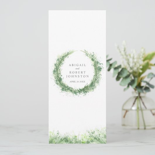 Grünkranz Aquarellkunst Wein Menükarte (Stehend Vorderseite)