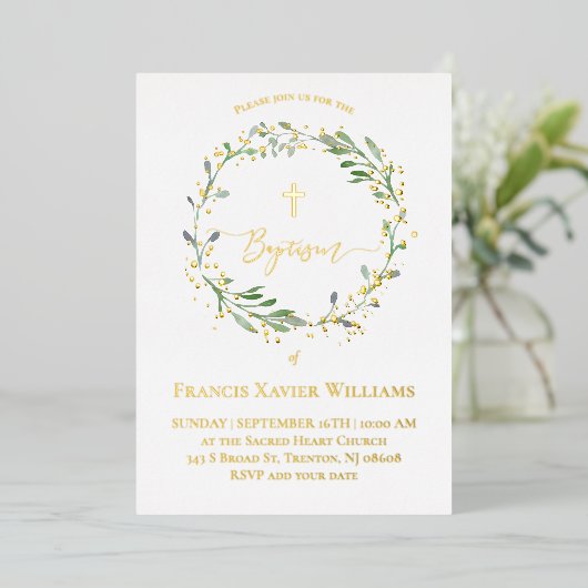 Grünkranz Folieneinladung (Stehend vorne)