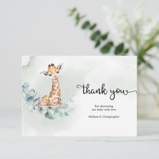 Grünkranz-Giraffe Begleitkarte (Stehend Vorderseite)