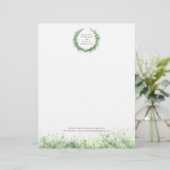 Grünkranz im Grünen mit moderner Aquarellfarbe Briefbogen (Stehend Vorderseite)