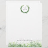 Grünkranz im Grünen mit moderner Aquarellfarbe Briefbogen (Vorne/Hinten)