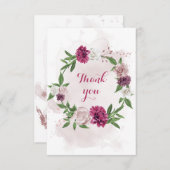 Grünkranz in rosa Blume Dankeskarte (Vorne/Hinten)