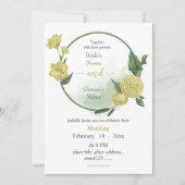 Grünkranz mit gelben Blumen Einladung (Vorderseite)