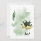 Grünkranz mit gelben Blumen Einladung (Rückseite)