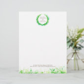 Grünkranz, moderne Aquarellschrift Briefkopf (Stehend Vorderseite)