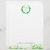 Grünkranz, moderne Aquarellschrift Briefkopf (Vorne/Hinten)