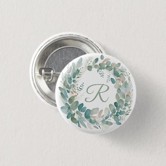 Grünkranz-Monogramm Button (Vorne & Hinten)