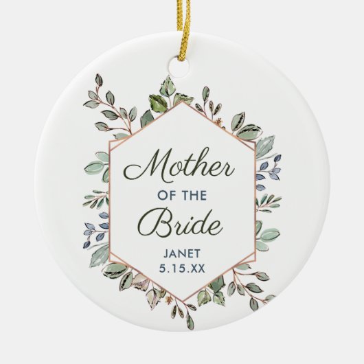 Grünkranz Personalisierte Brautmutter Keramik Ornament (Vorne)