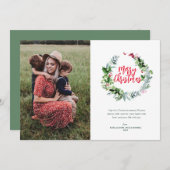 Grünkranz Weihnachtskarte Feiertagskarte (Vorne/Hinten)