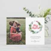 Grünkranz Weihnachtskarte Feiertagskarte (Stehend Vorderseite)