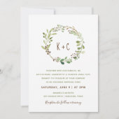 Grünkraut Einladung zur Hochzeit - braun (Vorderseite)