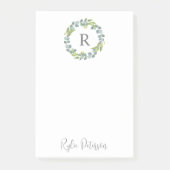 Grünkraut-Monogramm Post-it Klebezettel (Vorderseite)