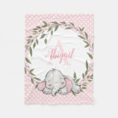 Grünkraut Rosa Personalisiertes Mädchen Fleecedecke (Vorderseite)