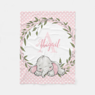 Grünkraut Rosa Personalisiertes Mädchen Fleecedecke