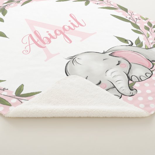 Grünkraut Rosa Personalisiertes Mädchen Sherpadecke (3/4)