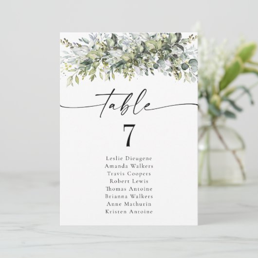 Grünkraut-Tischnummer-Sitzplan (Stehend Vorderseite)