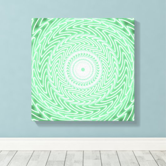 Grünkreismuster Leinwanddruck (Insitu (Holzboden))