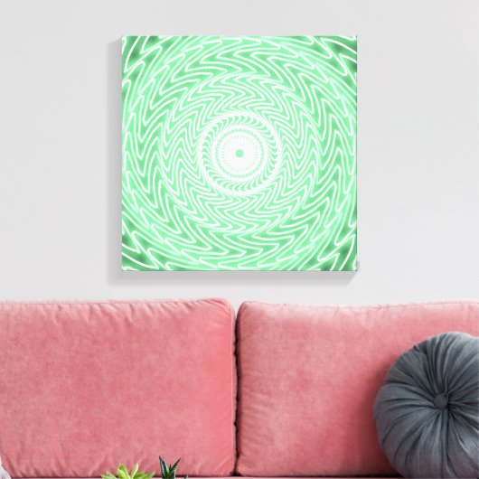 Grünkreismuster Leinwanddruck (Insitu (Wohnzimmer))