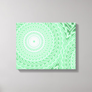 Grünkreismuster Leinwanddruck
