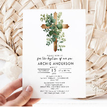 Grünkreuz Minimalistische Taufe Christening