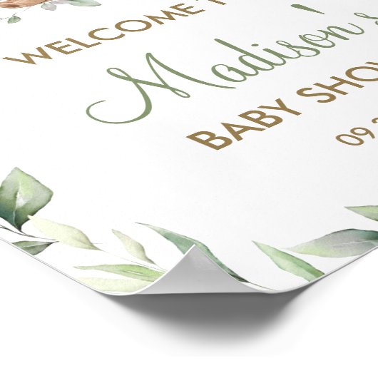 Grünland Woodland Animals Kinderdusche Begrüßungsz Poster (Ecke)