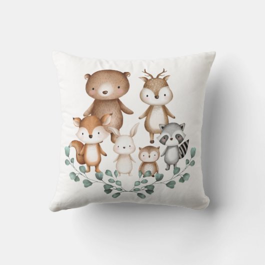 Grünland Woodland Eucalyptus Baby Animals Kinderzi Kissen (Rückseite)