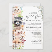 Grünland Woodland Kreaturen Kinderdusche Einladung (Vorderseite)