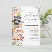 Grünland Woodland Kreaturen Kinderdusche Einladung (Stehend Vorderseite)