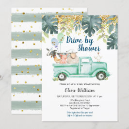 Grünlandfarm Tierjunge Babydusche Einladung