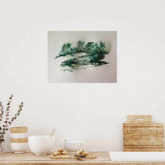 Grünlandschaft abstrakt poster (Küche)