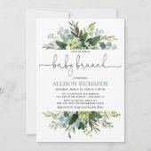 Grünlaub-Baby-Brunch des Geschlechtes neutraler Einladung (Vorderseite)