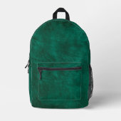 Grünleder Bedruckter Rucksack (Vorderseite)