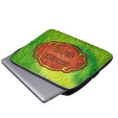 Grünleder Laptopschutzhülle (Vorne Knopf)