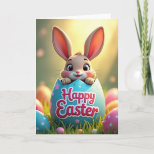 Grünlich-blaue Ostereier-Happy-Easter-Karte Karte